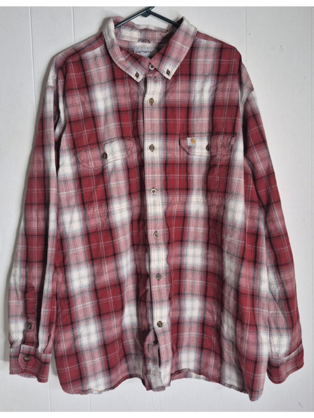 Carhartt Relaxed Fit Long Sleeve Plaid Button Down Shirt Men's Size 3XL